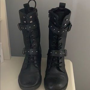 black (fake) leather boots